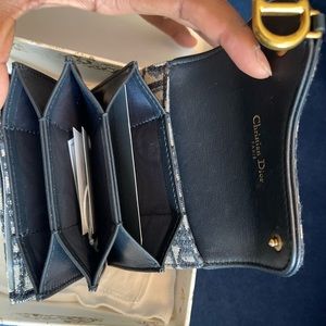 Saddle 5-Gusset Card Holder Blue Dior Oblique Jacquard